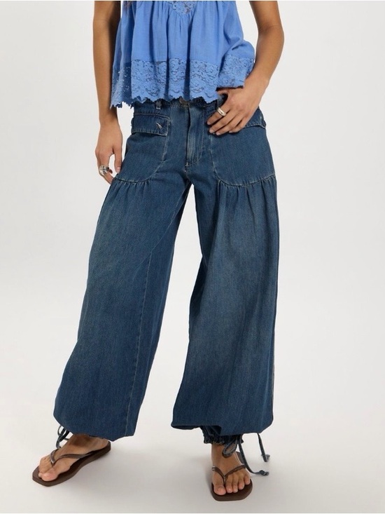 Free People Denim - Free People Indigo Wide-Leg Denim Jeans
